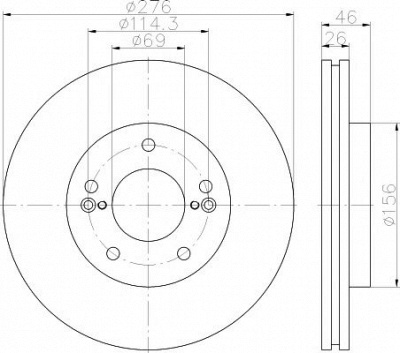 HELLA PAGID 8dd355115091 -  Тормозной диск